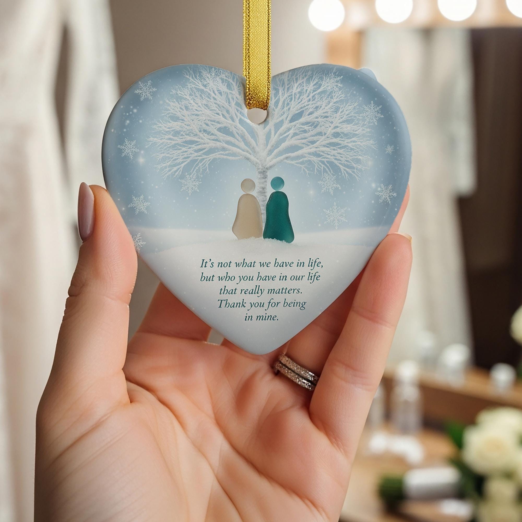 Ceramic Ornament: Best Friend Keepsake, Heart Shaped Holiday Decoration