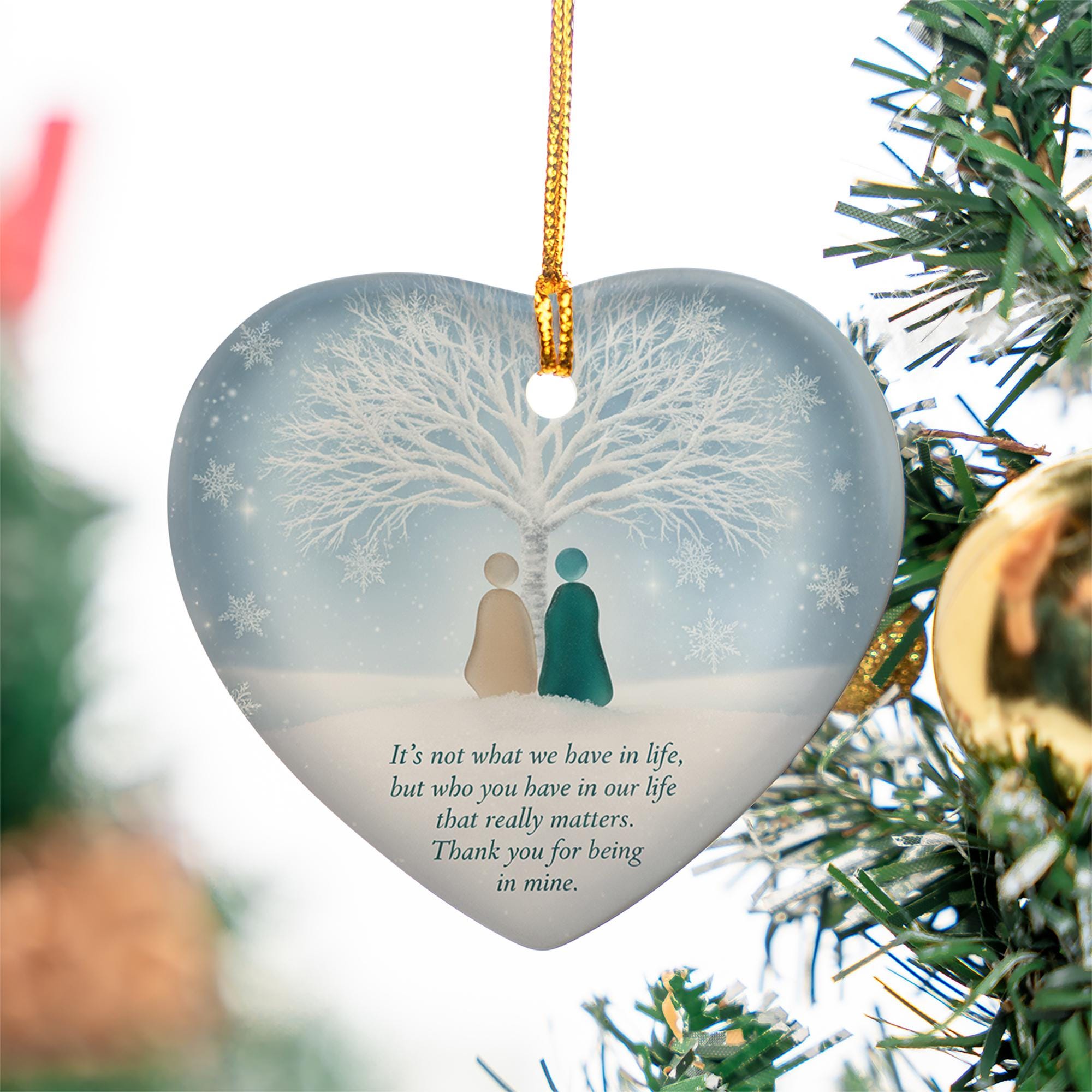 Ceramic Ornament: Best Friend Keepsake, Heart Shaped Holiday Decoration