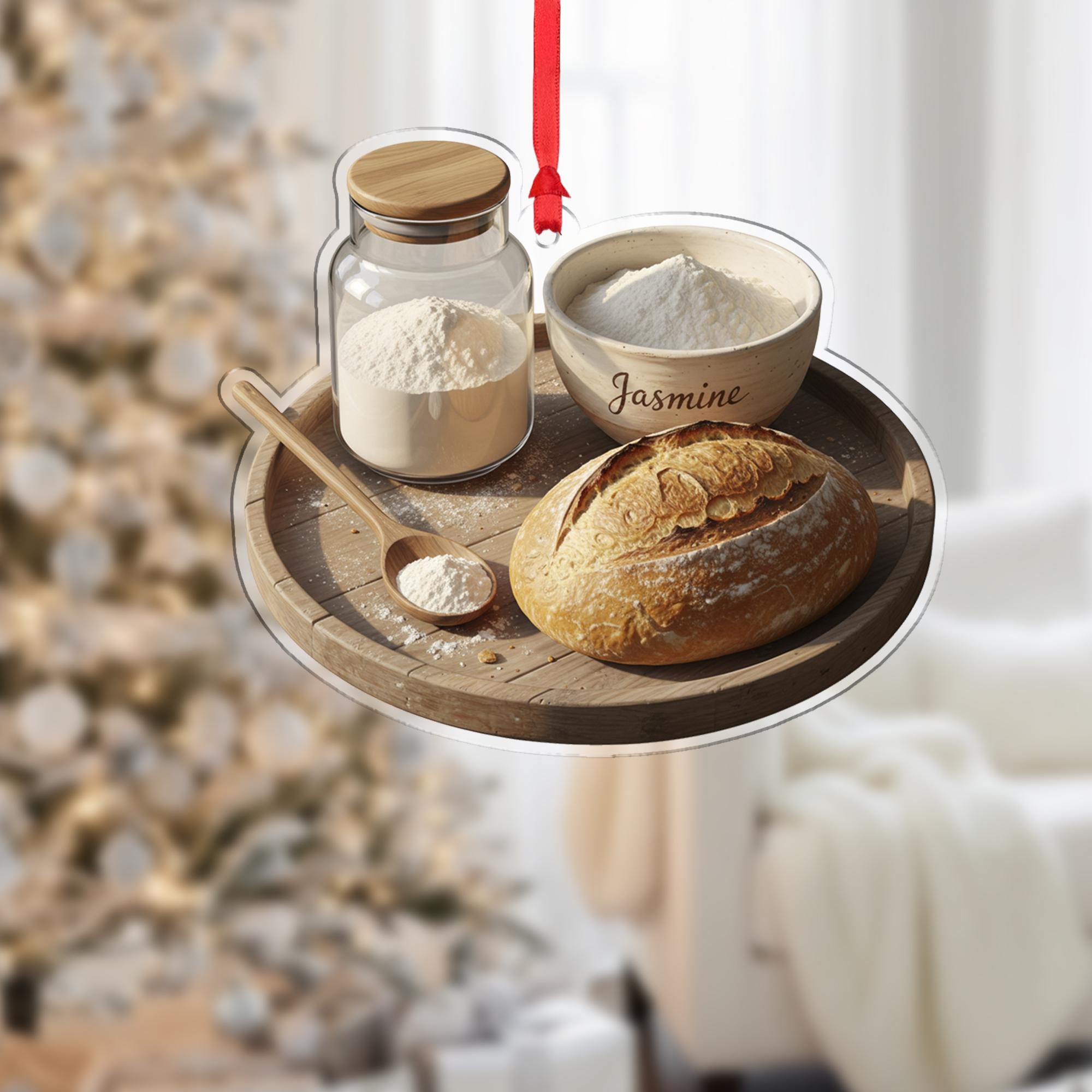 Ornament: Sourdough Started Design, Ceramic Baking Kitchen Decoration