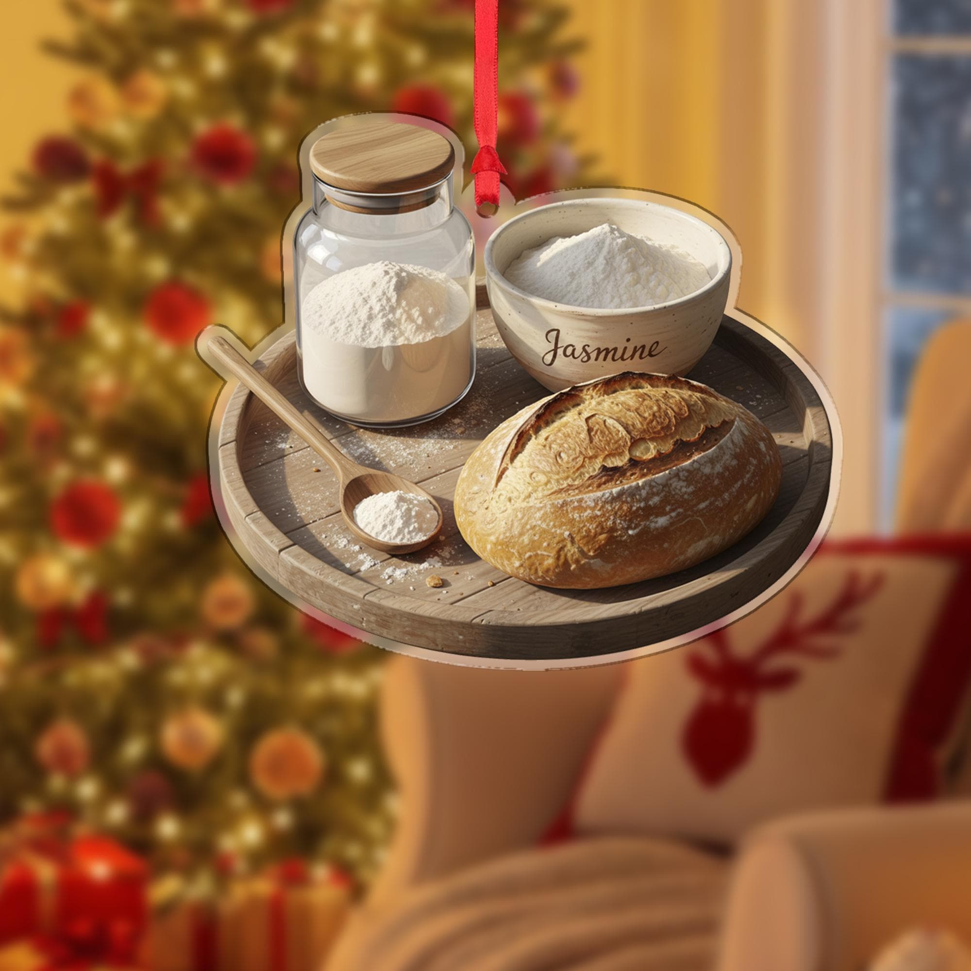 Ornament: Sourdough Started Design, Ceramic Baking Kitchen Decoration