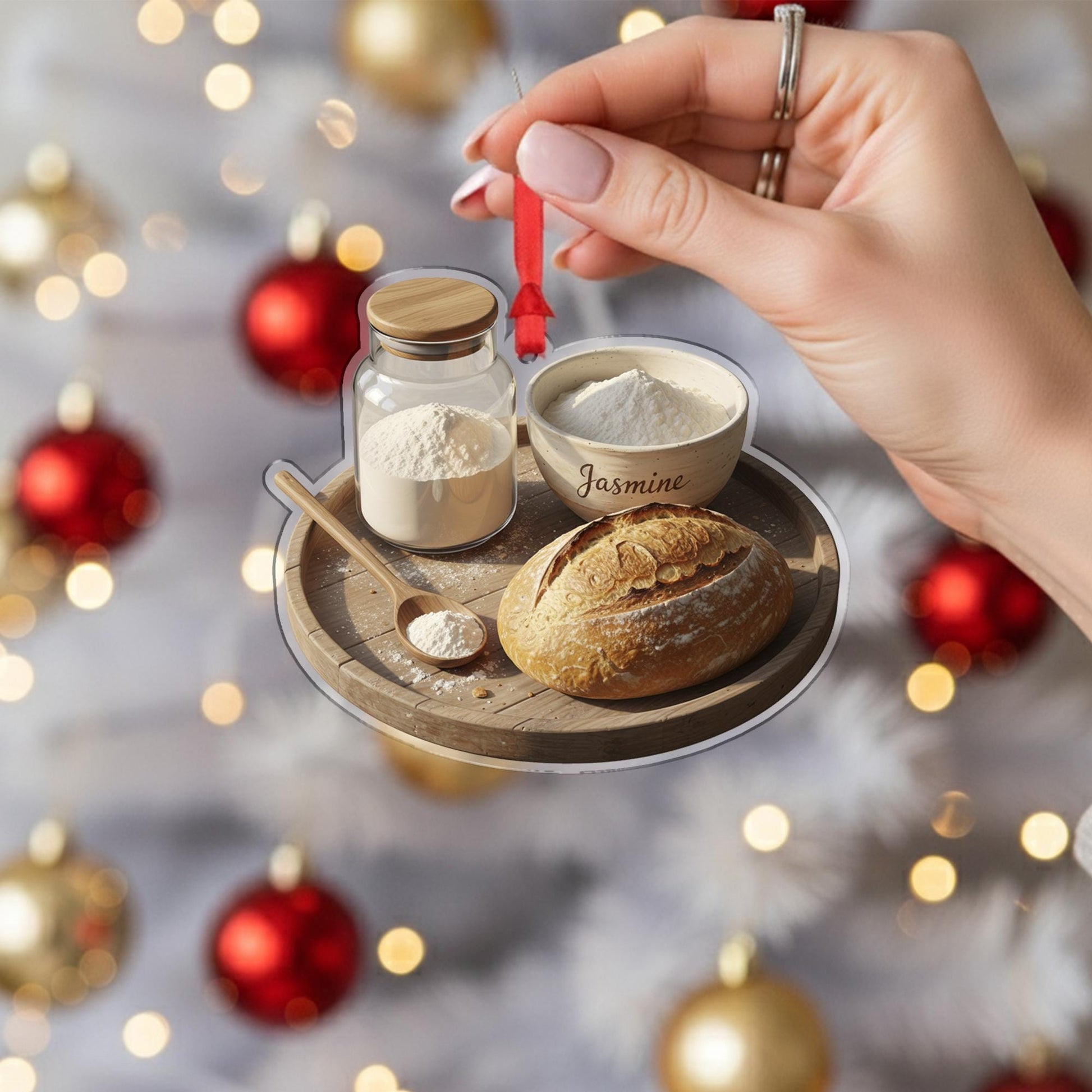 Ornament: Sourdough Started Design, Ceramic Baking Kitchen Decoration