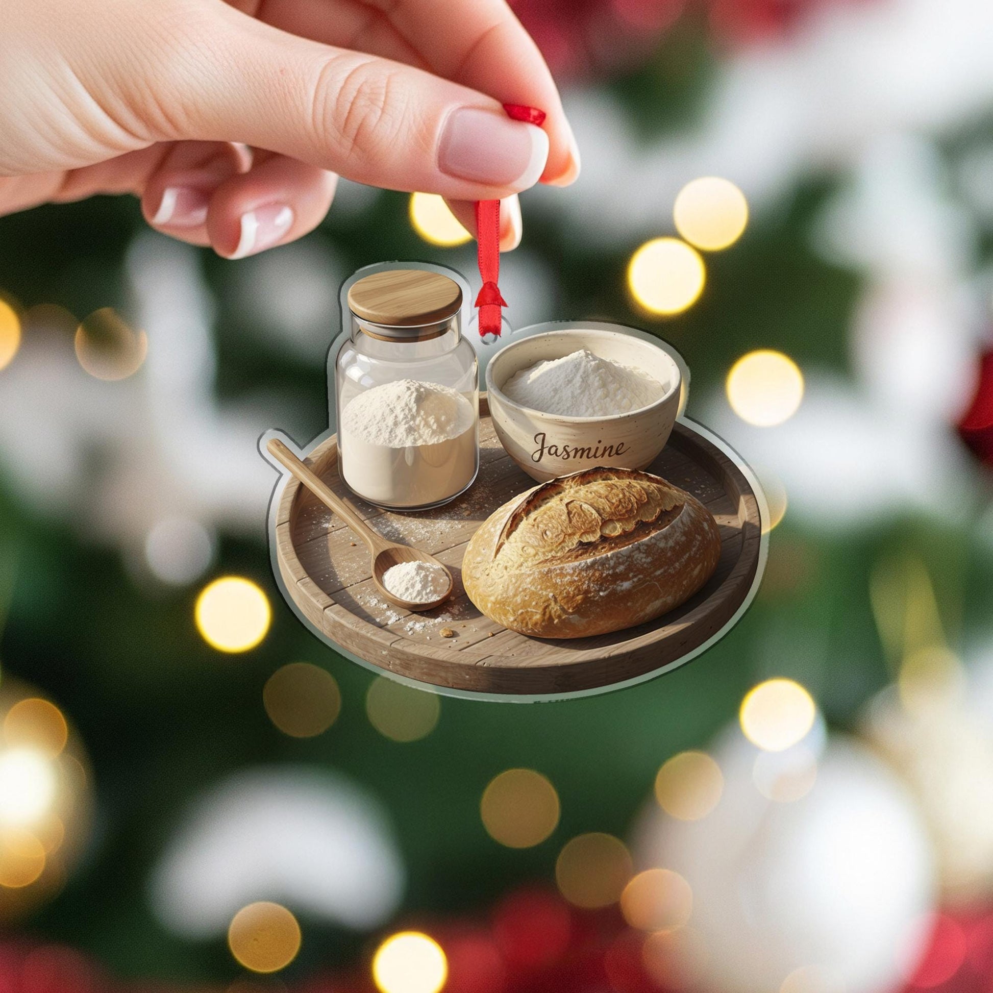 Ornament: Sourdough Started Design, Ceramic Baking Kitchen Decoration