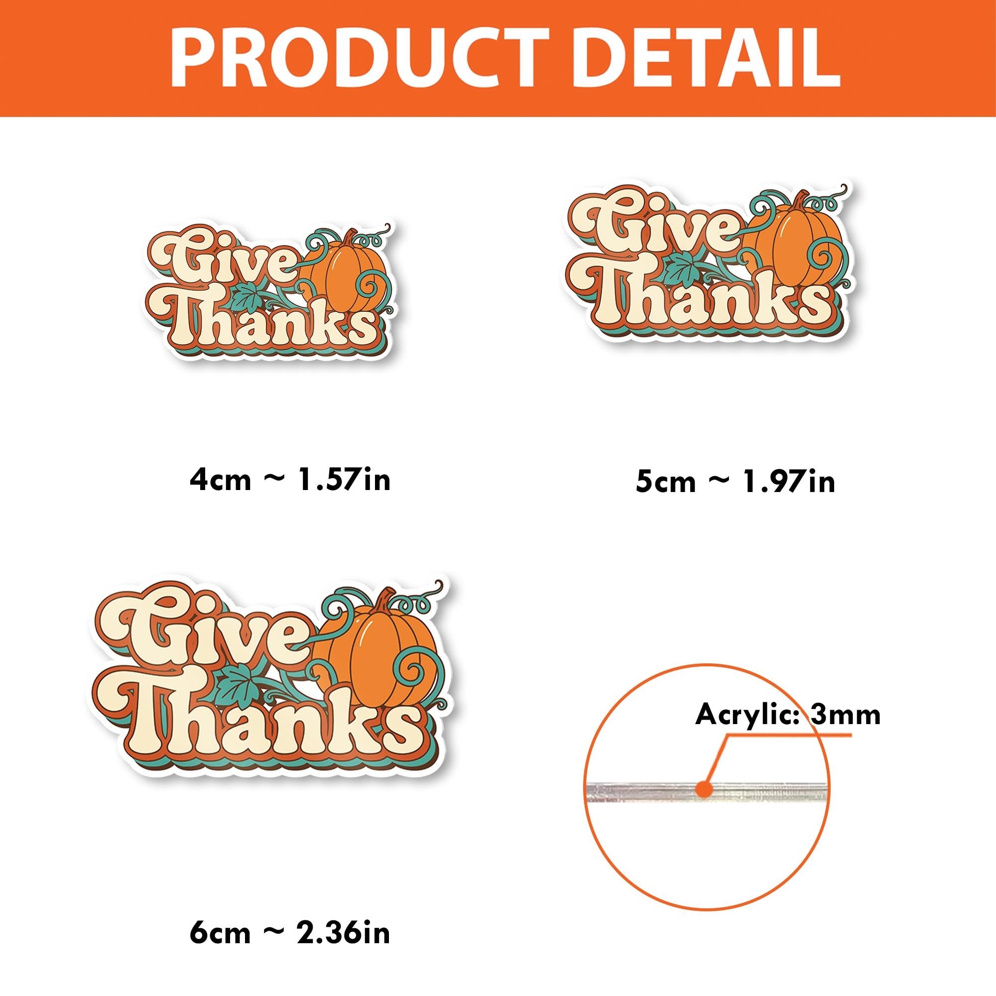 Badge Reel: Give Thanks Pumpkin Design, Retractable Fall ID Holder