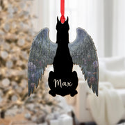Personalized Dog Memorial Ornament – Acrylic Pet Loss Decoration with Angel Wings Design