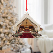 Glamping Tent Christmas Ornament: Cozy Boho Holiday Decoration