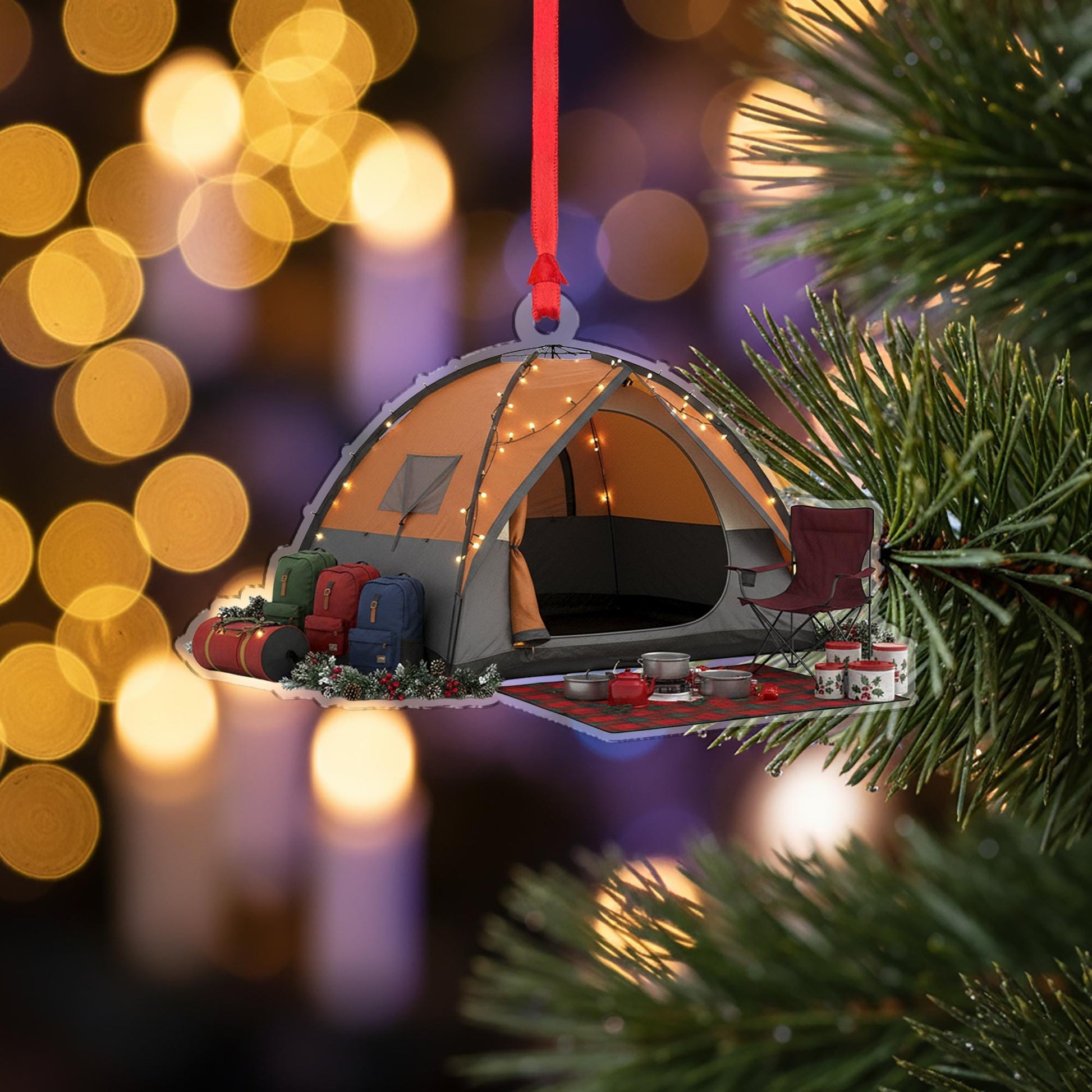 Camping Tent Christmas Ornament: Outdoor Adventure Holiday Decoration