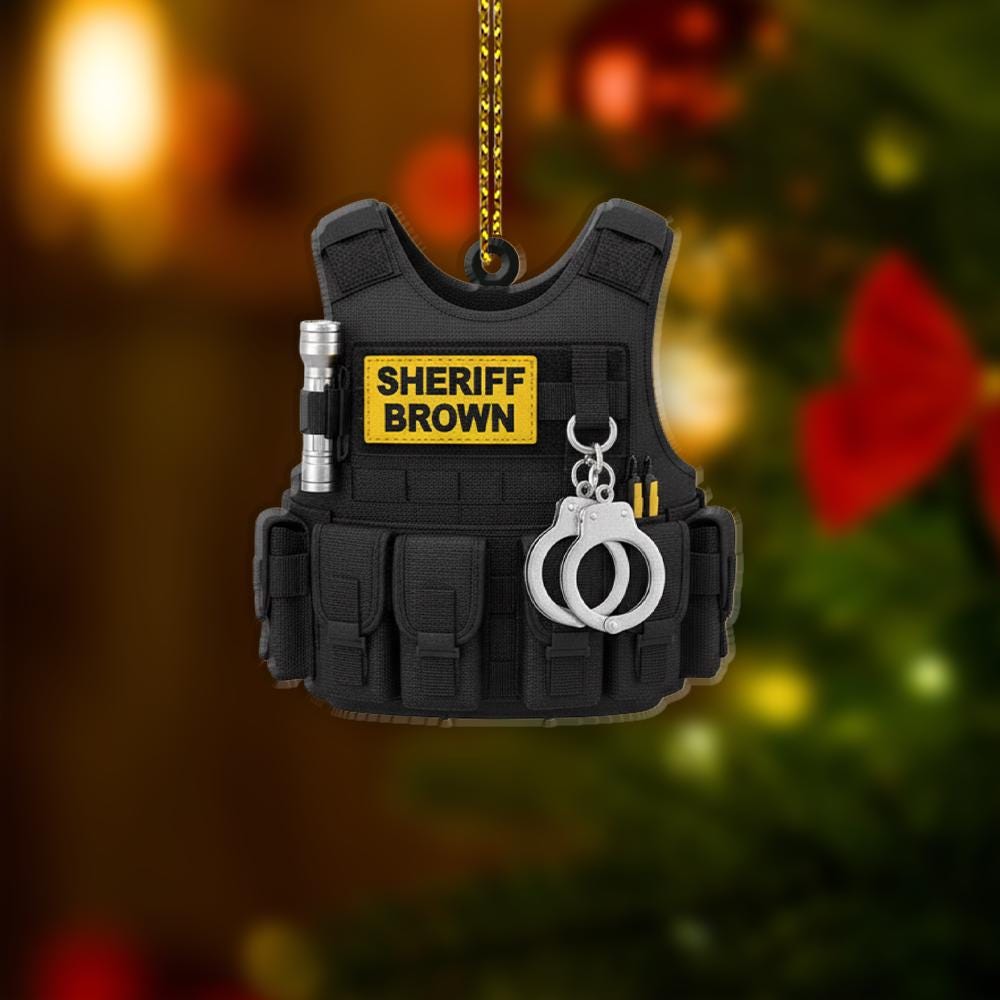 Personalized Ornament – Police Tactical Vest Design, Law Enforcement Christmas Decoration