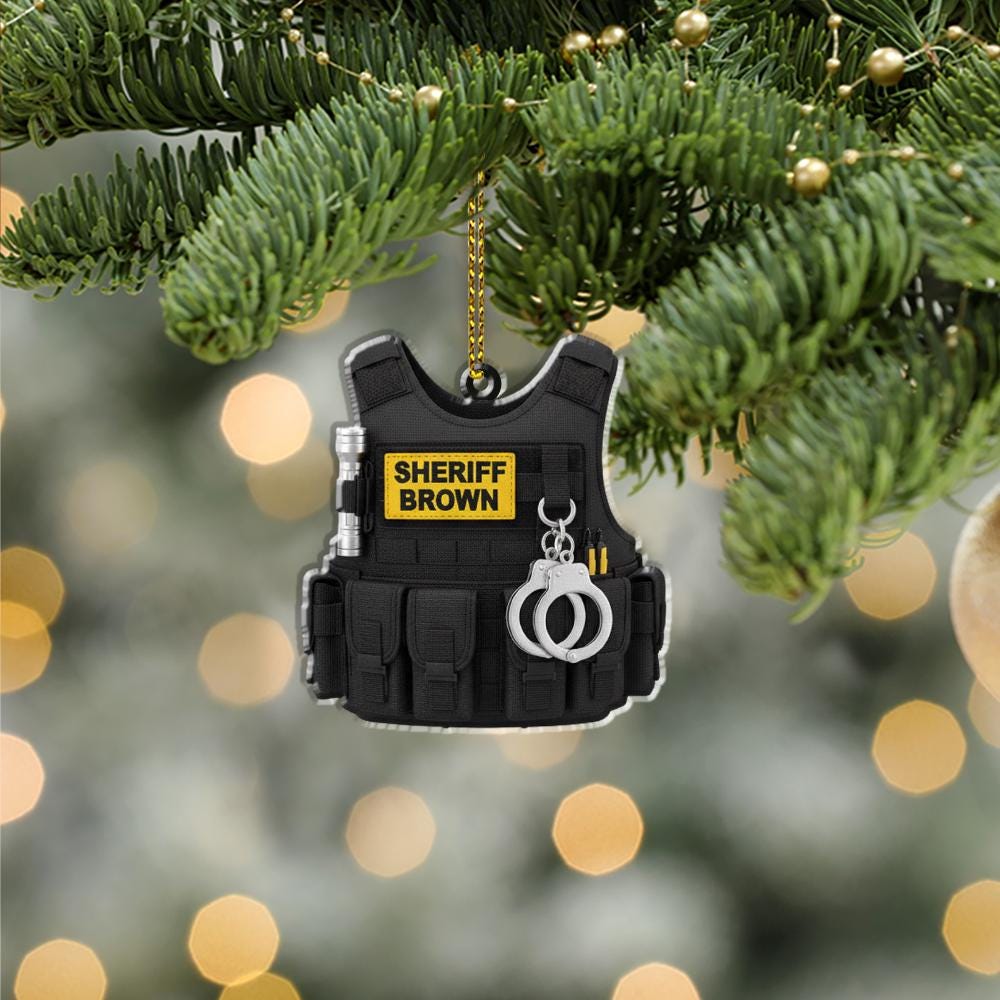 Personalized Ornament – Police Tactical Vest Design, Law Enforcement Christmas Decoration