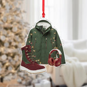 Winter Jacket Ornament: Hiking Boots Christmas Decoration