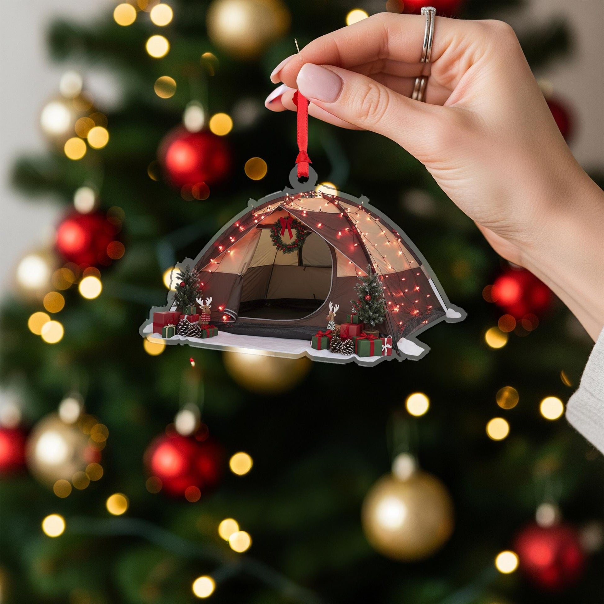 Camping Tent Christmas Ornament: Rustic Outdoor Holiday Decoration