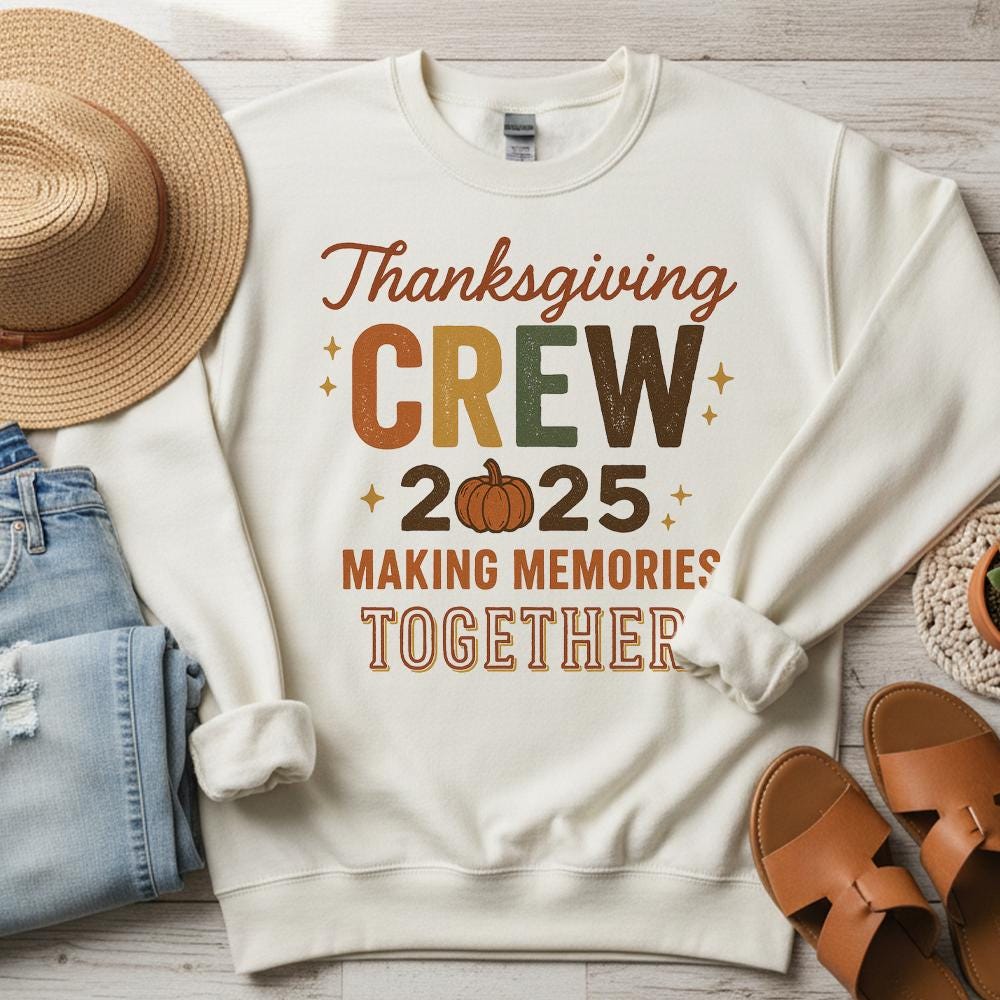 Thanksgiving Sweatshirt – Crew 2025 Making Memories Together Fall Pullover