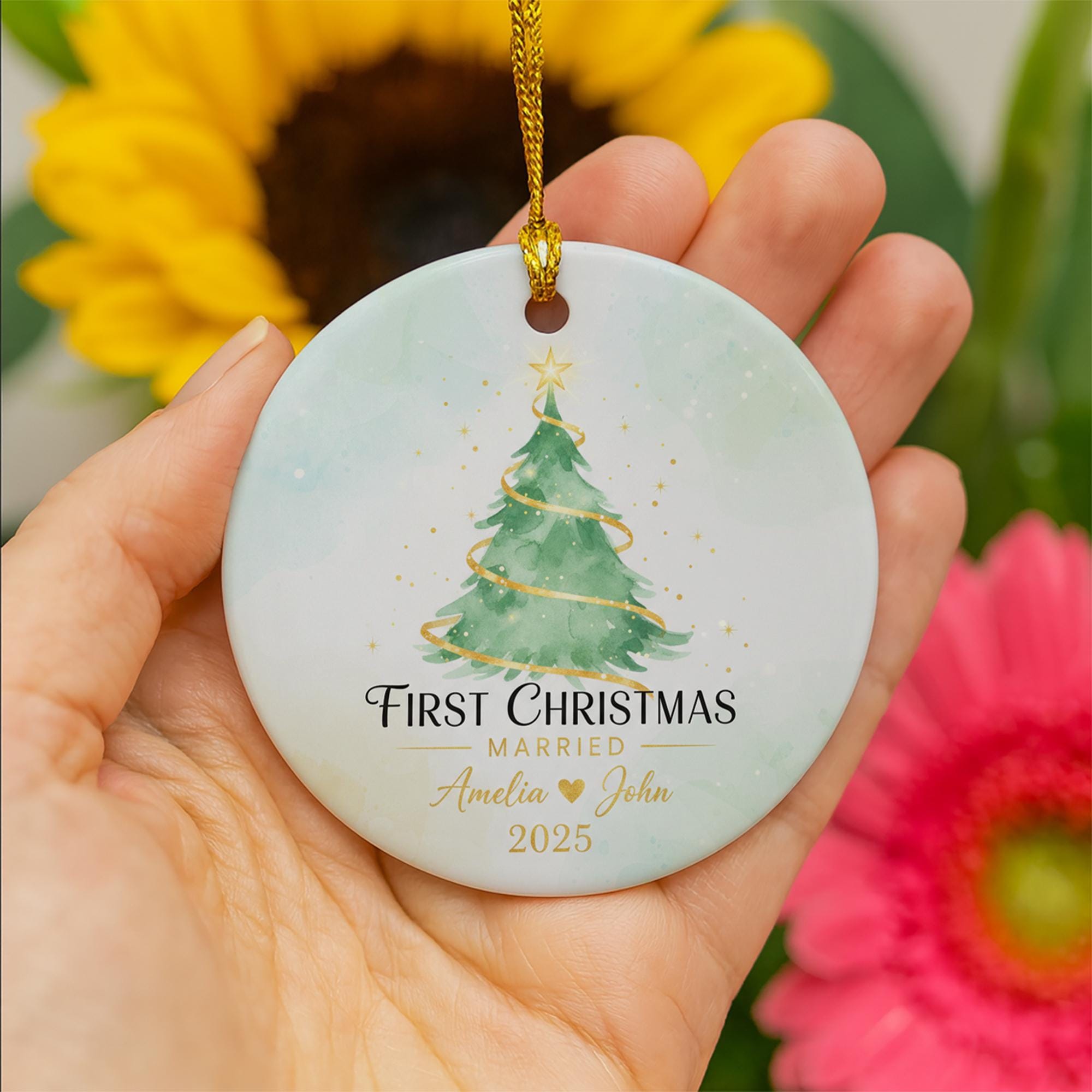 First Married Christmas Ornament 2025: Personalized Newlywed Holiday Keepsake