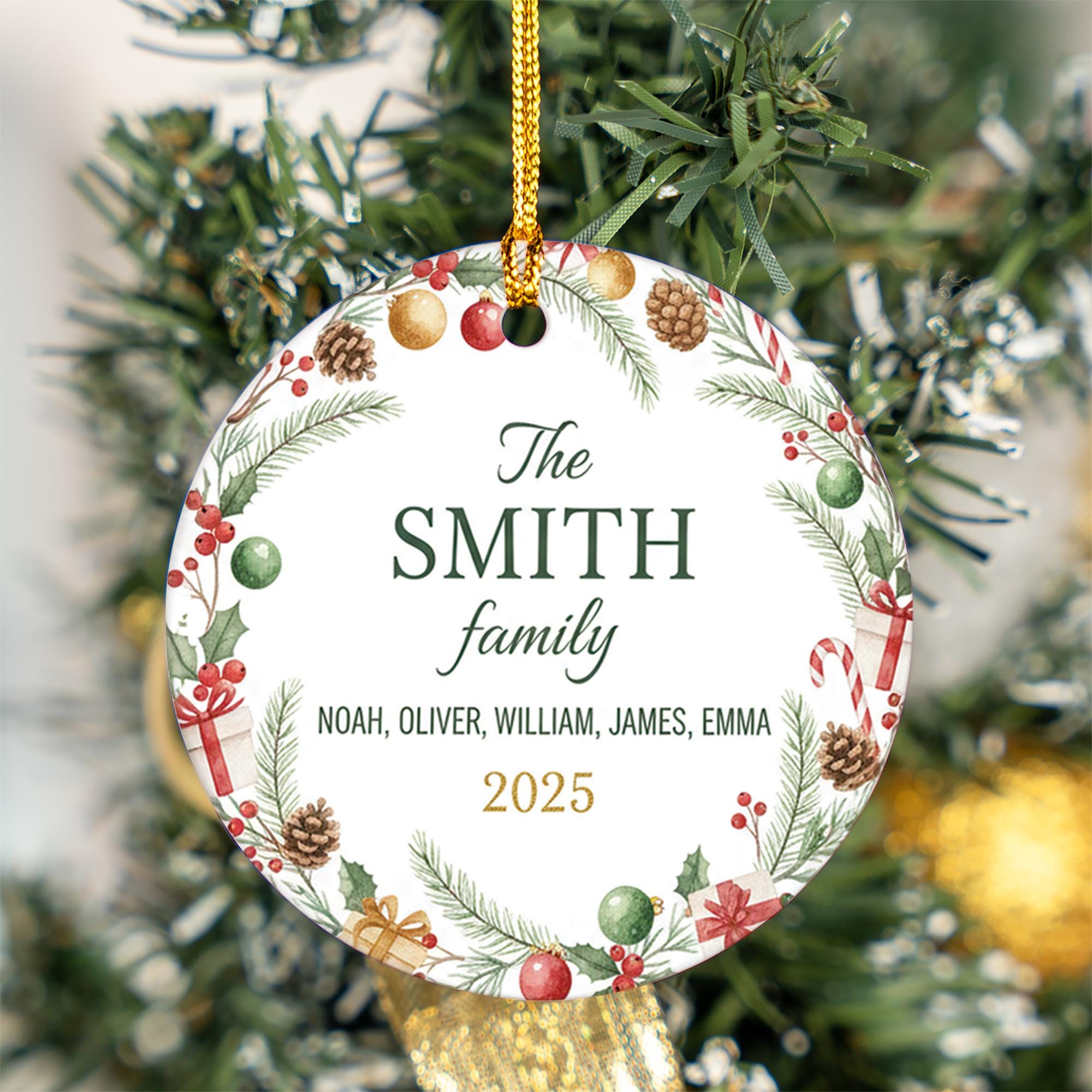 Personalized Penguin Family Christmas Ornament 2025