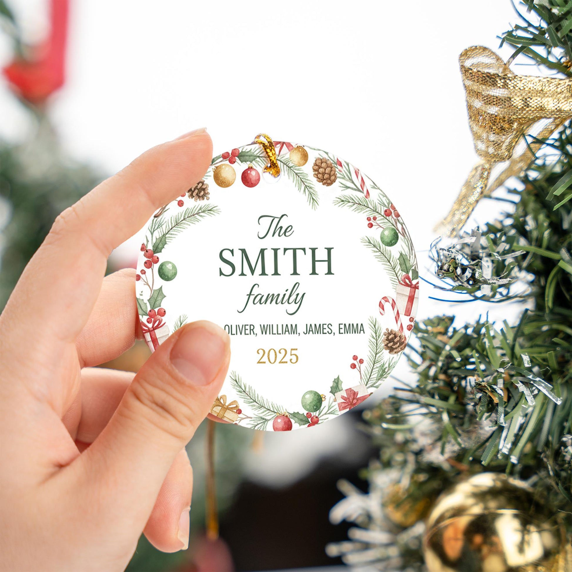 Personalized Penguin Family Christmas Ornament 2025