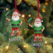 Custom Santa Pickleball Ornament – Personalized Christmas Tree Decoration in Acrylic or Wood