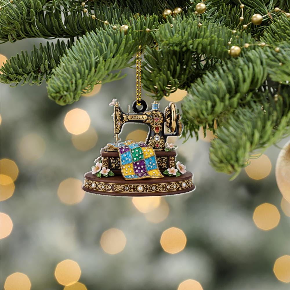 Ornament Sewing Machine Personalized Quilting Design Christmas Decoration