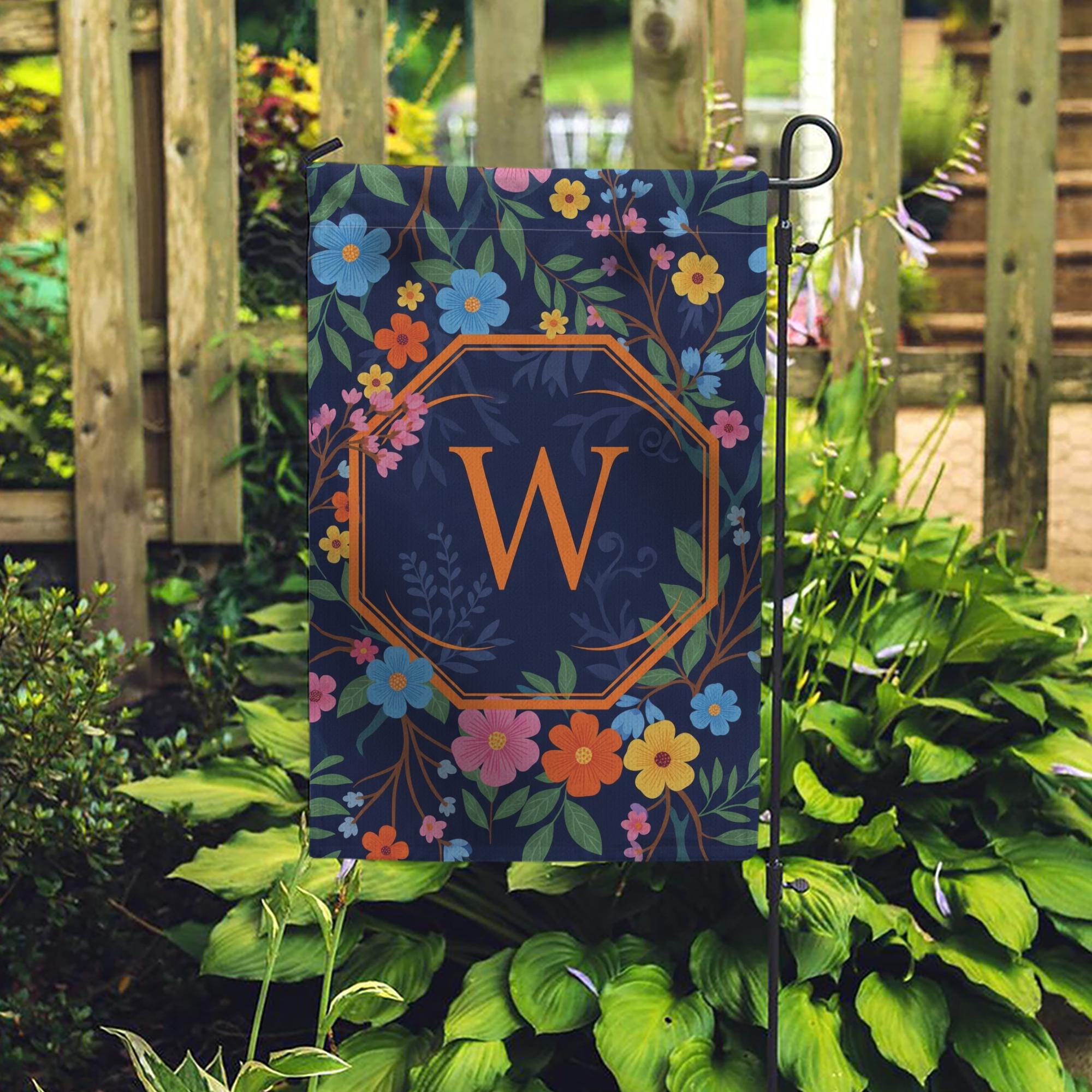Personalized Garden Flag with Monogram | Custom Outdoor Yard Flag | Floral Spring Summer Decor | Housewarming Gift for Home