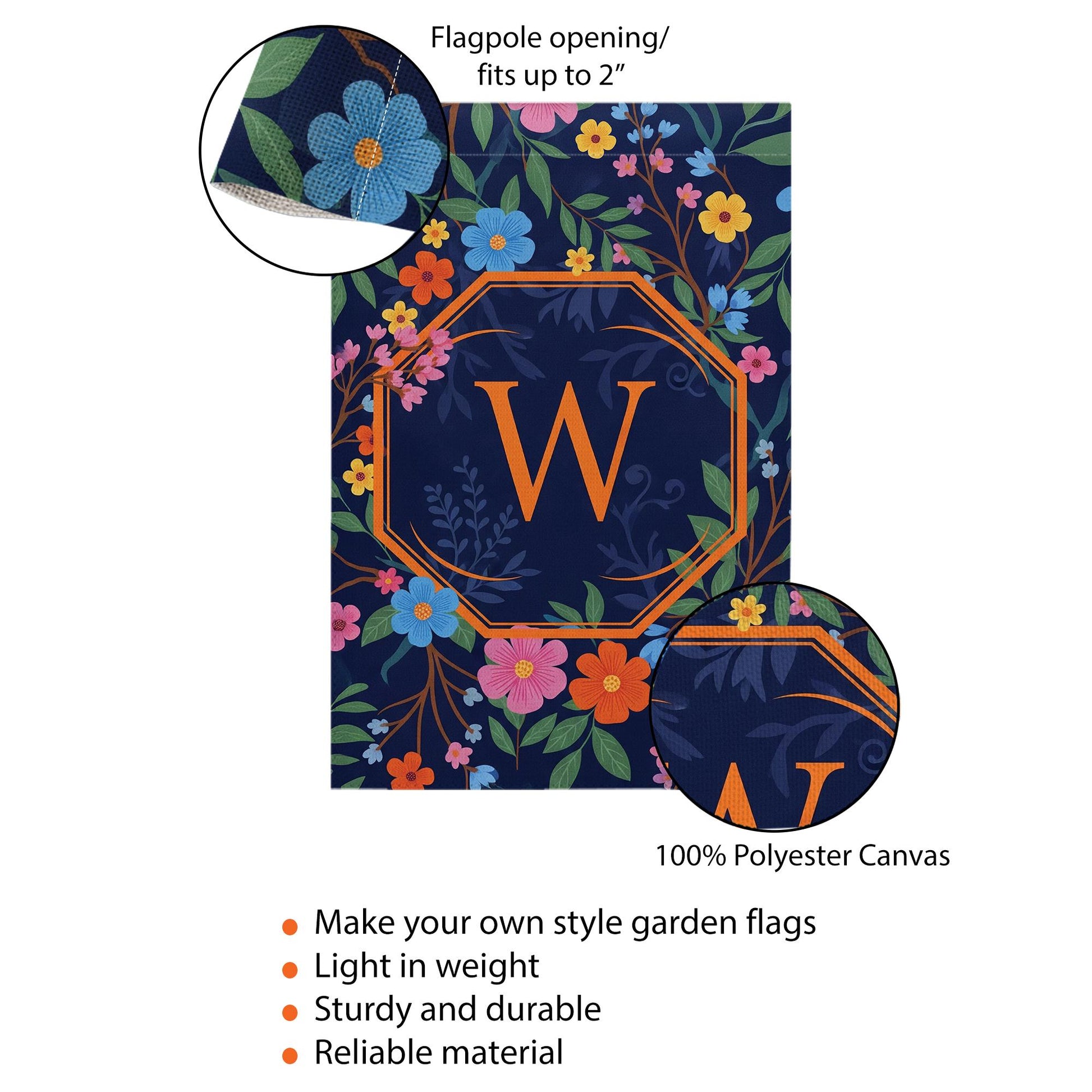 Personalized Garden Flag with Monogram | Custom Outdoor Yard Flag | Floral Spring Summer Decor | Housewarming Gift for Home