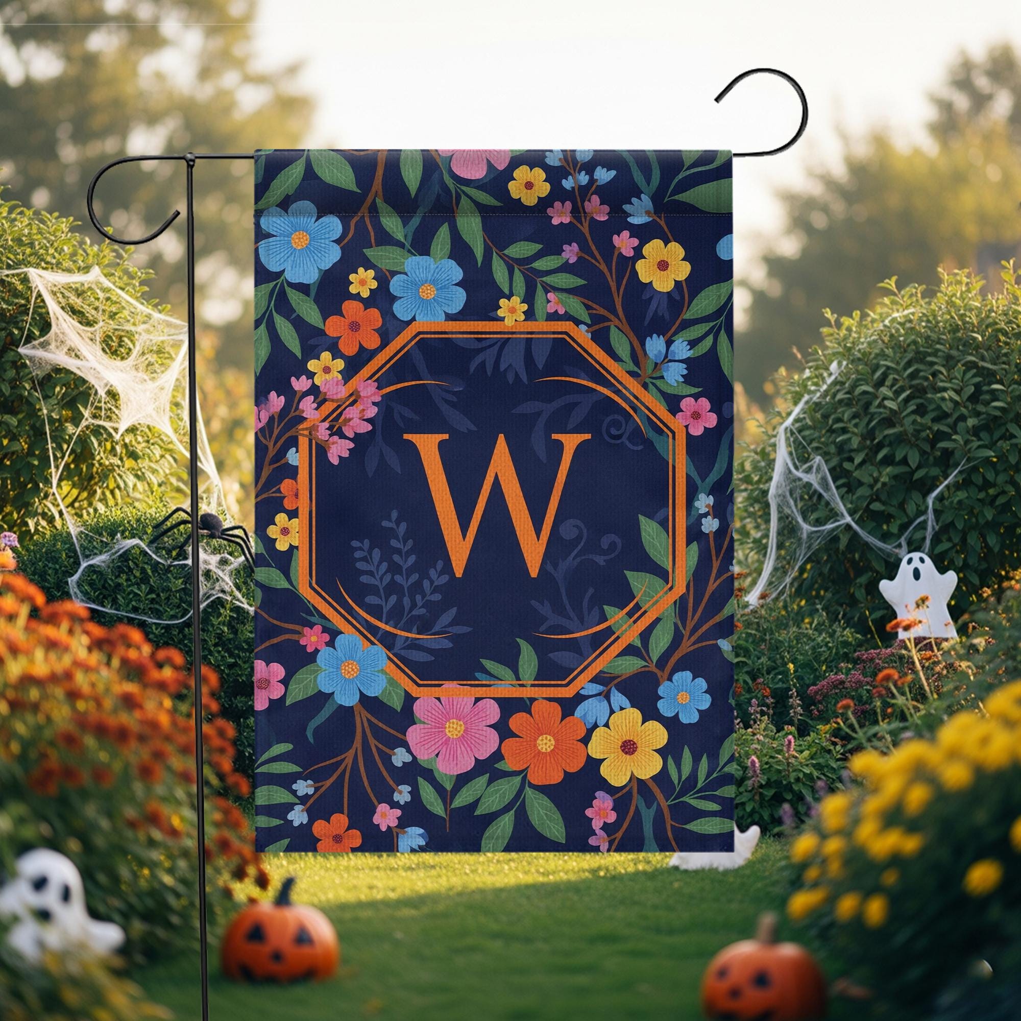 Personalized Garden Flag with Monogram | Custom Outdoor Yard Flag | Floral Spring Summer Decor | Housewarming Gift for Home