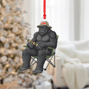 Personalized Grilling Bigfoot Sasquatch Acrylic Ornament: BBQ Dad Christmas Gift