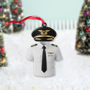 Personalized Pilot Ornament – Custom Name Christmas Decoration with Uniform and Cap
