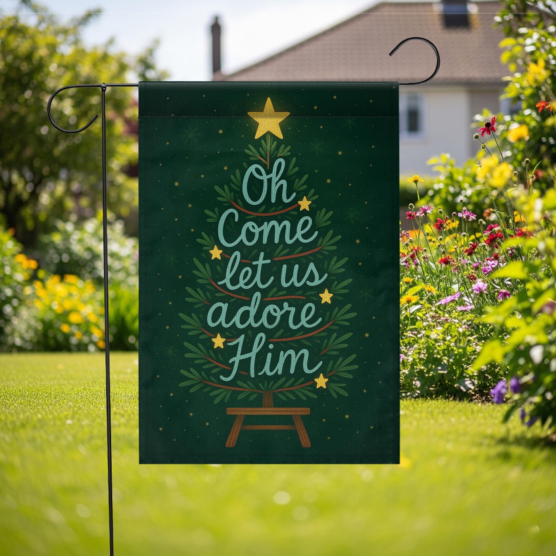Religious Christmas Garden Flag – Christian Holiday Yard Decoration
