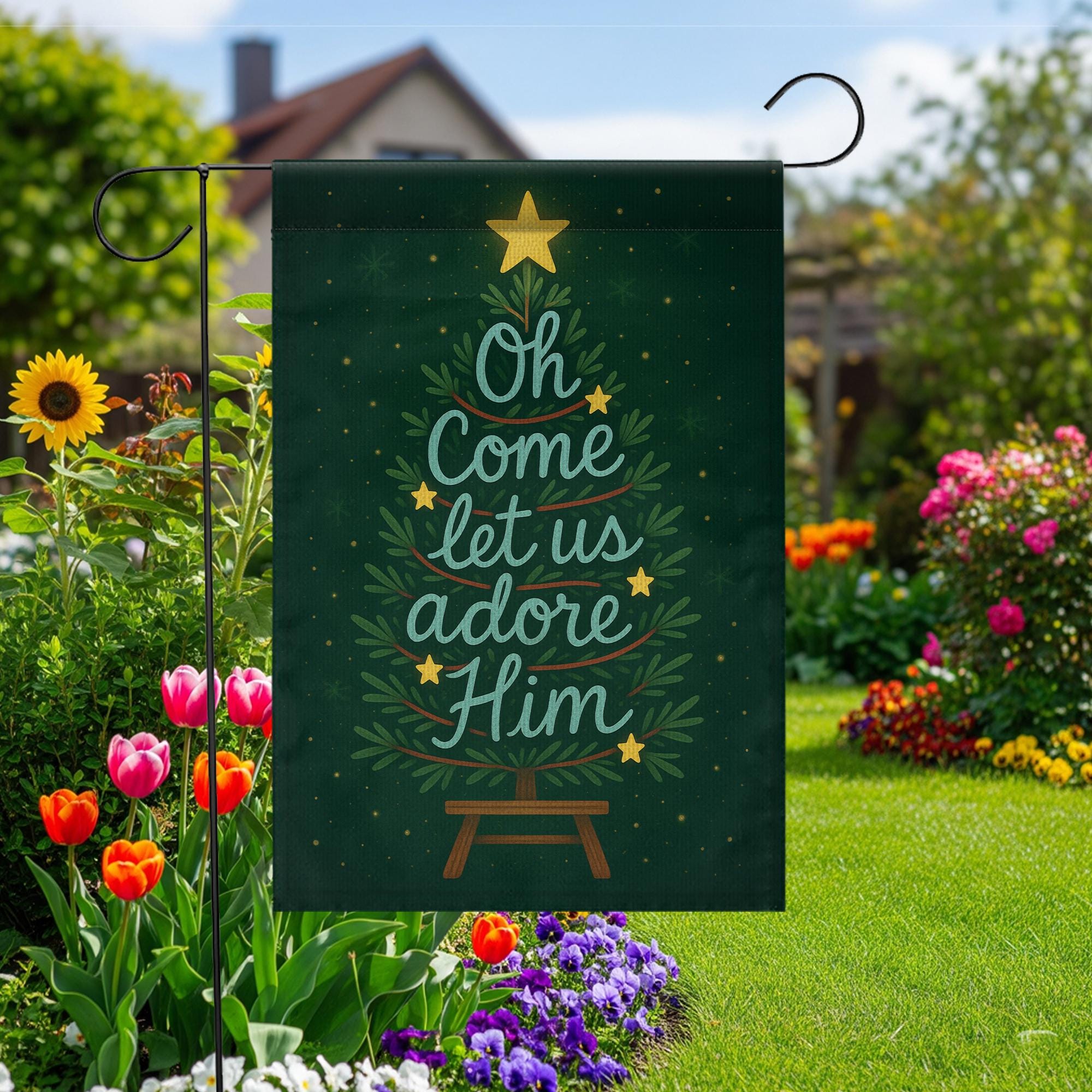 Religious Christmas Garden Flag – Christian Holiday Yard Decoration