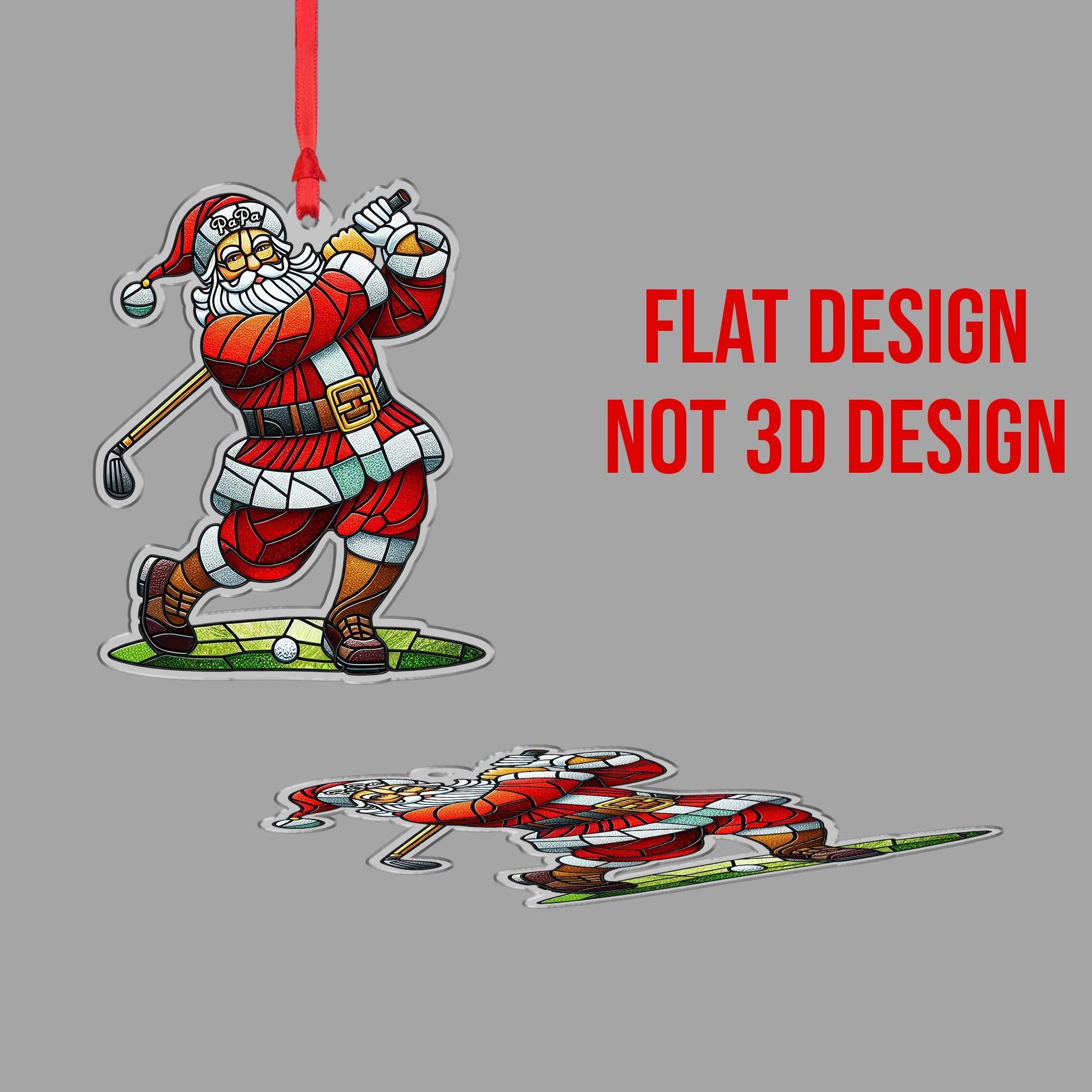 Golf Santa Christmas Ornament – Funny Holiday Tree Decoration