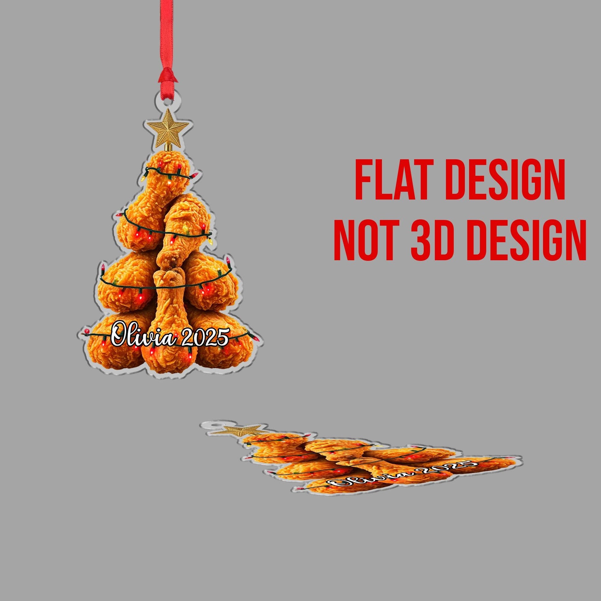 Fried Chicken Christmas Ornament – Funny Personalized Food Tree Decoration