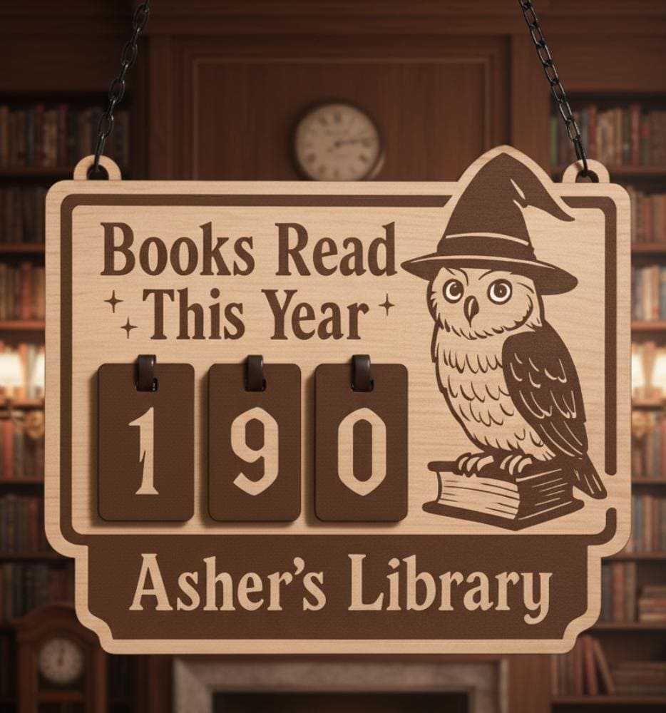Custom Wooden Book Tracker Library Reading Sign