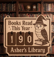 Custom Wooden Book Tracker Library Reading Sign