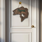 Personalized Largemouth Bass Fish Wood Sign: 2-Layer Fisherman Name Door Hanger