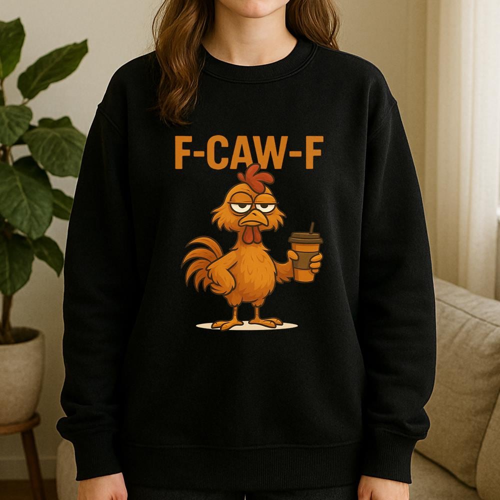 Chicken Coffee Sweatshirt – Unisex Pullover with Rooster Graphic and Funny Text Design