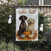 Fall Dog Garden Flag – Outdoor Yard Decoration with Pumpkins and Autumn Leaves