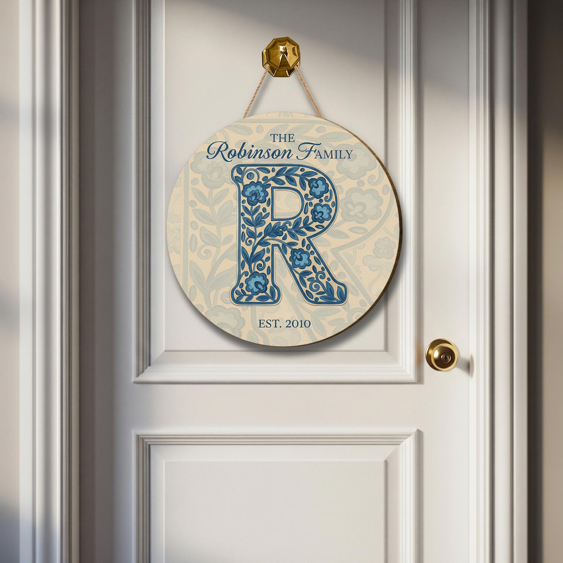 Personalized Family Wooden Sign – Custom Monogram Name Plaque