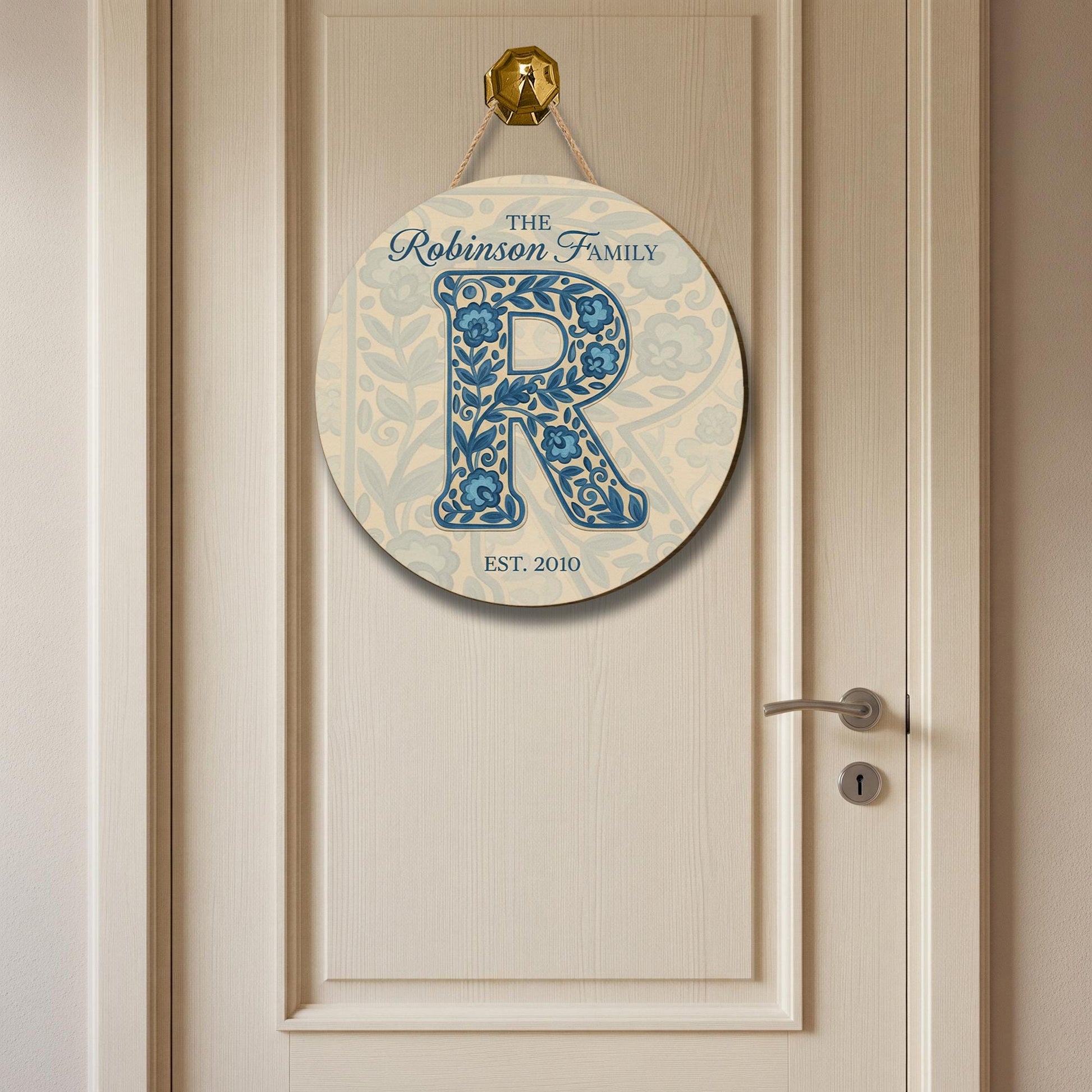 Personalized Family Wooden Sign – Custom Monogram Name Plaque