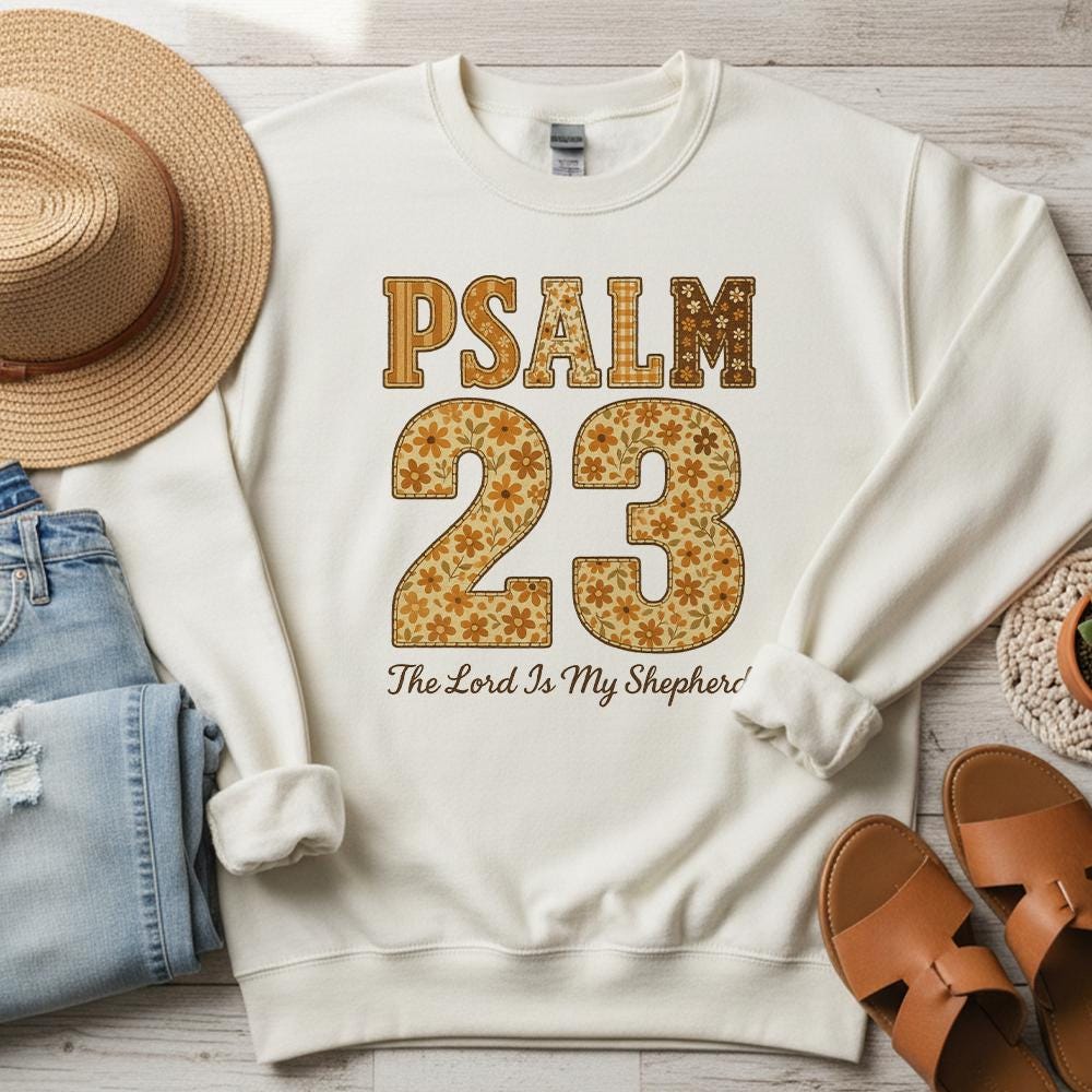 Psalm 23 Sweatshirt – Christian Bible Verse Pullover with Religious Faith Design