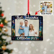 Personalized Family Photo Ornament 2025 – Custom Name Christmas Tree Decoration with Picture