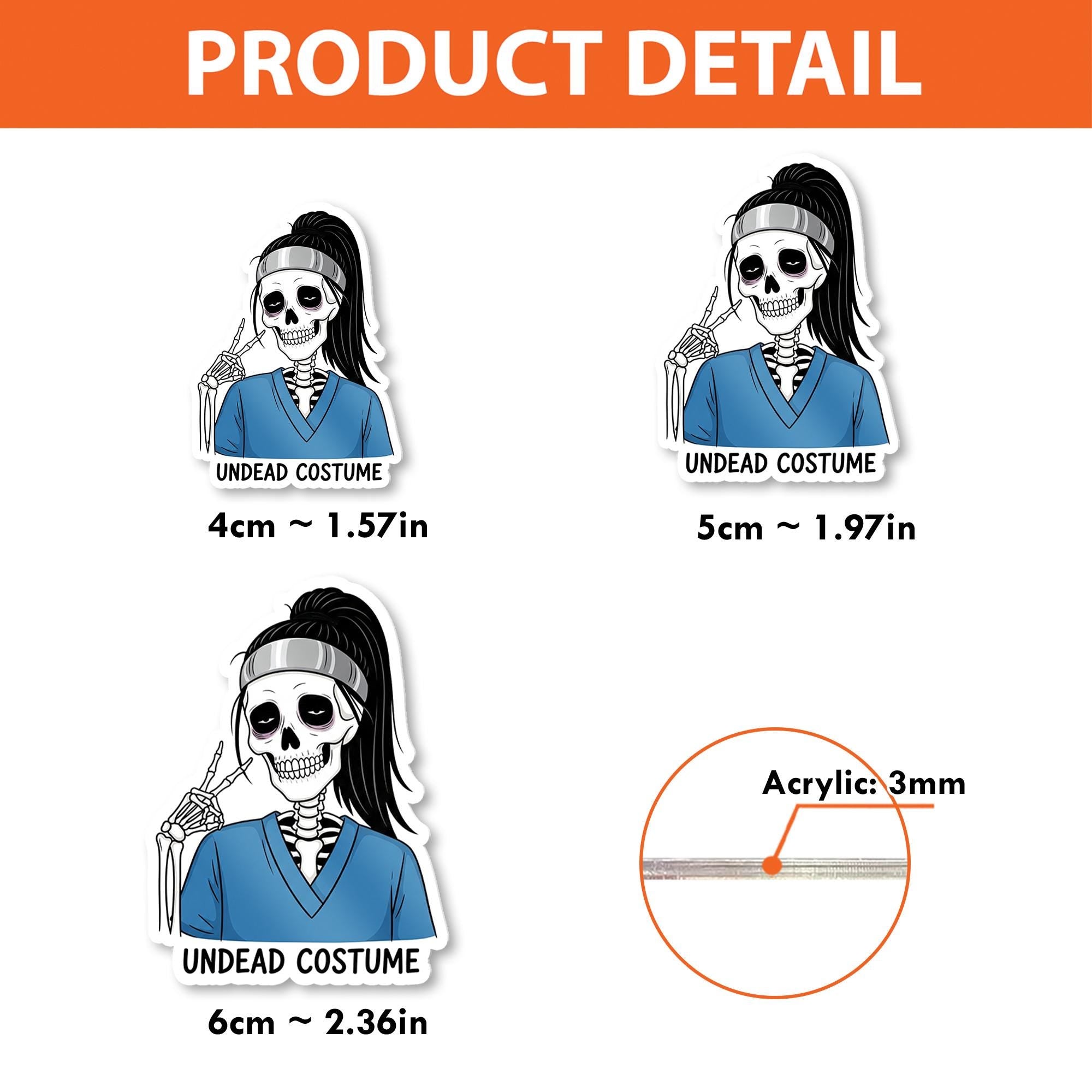 Undead Nurse Badge Reel | Halloween Skeleton Badge Holder | Spooky Retractable ID Clip | Funny Medical Nurse Costume Accessory