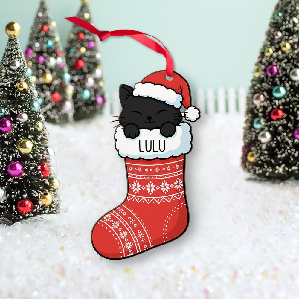 Custom Pet Christmas Stocking Ornament: Personalized Holiday Decoration