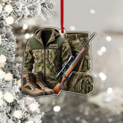 Custom Hunting Ornament • Personalized Camo Gear Flat Christmas Decoration • Hunter Gift Holiday Keepsake
