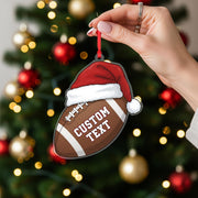 Personalized Ornament – Custom Football Design with Santa Hat
