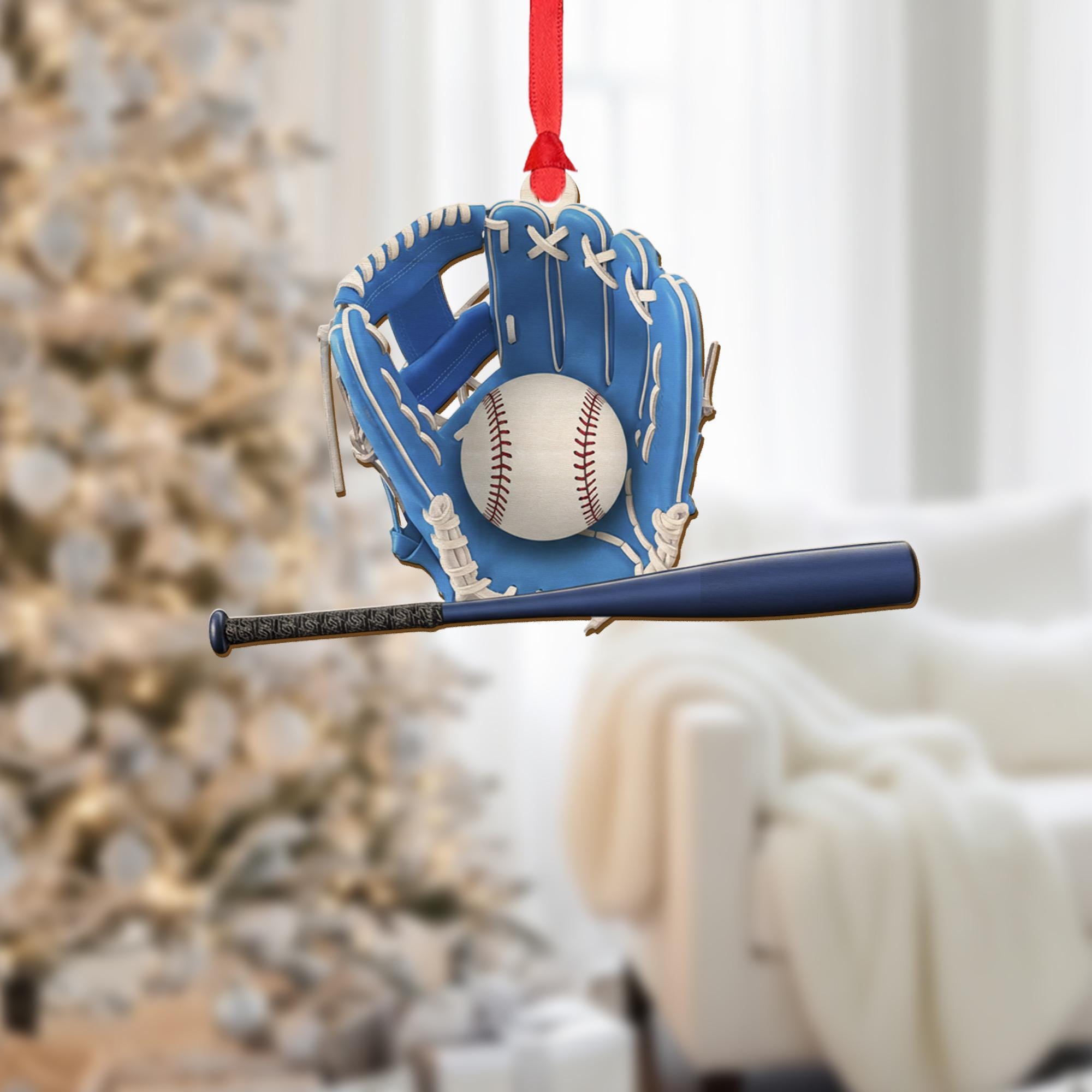Baseball Ornament – Glove, Bat, and Ball Design for Sports Fans