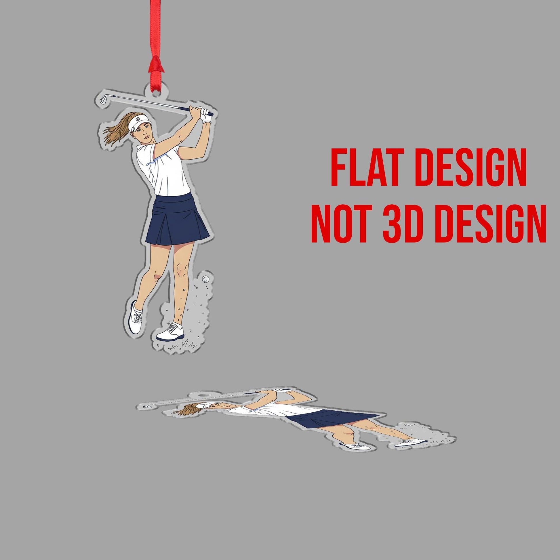 Personalized Ornament – Custom Golfer Design with Swing Illustration