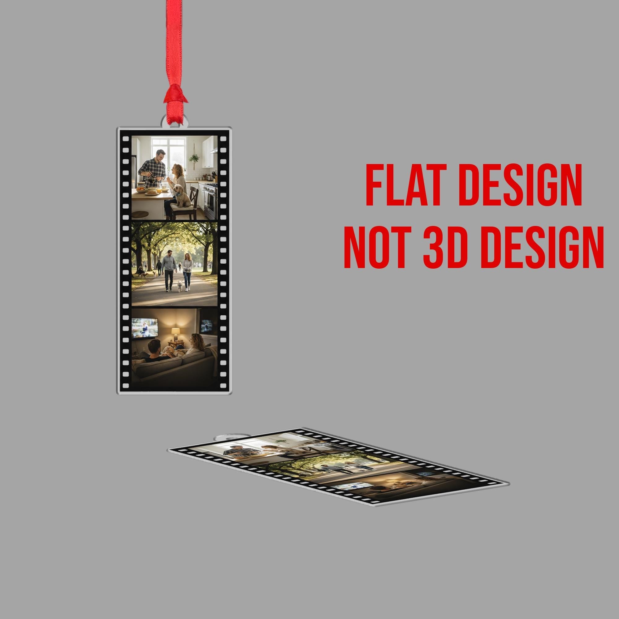 Photo Ornament – Personalized Film Strip Design with Custom Pictures