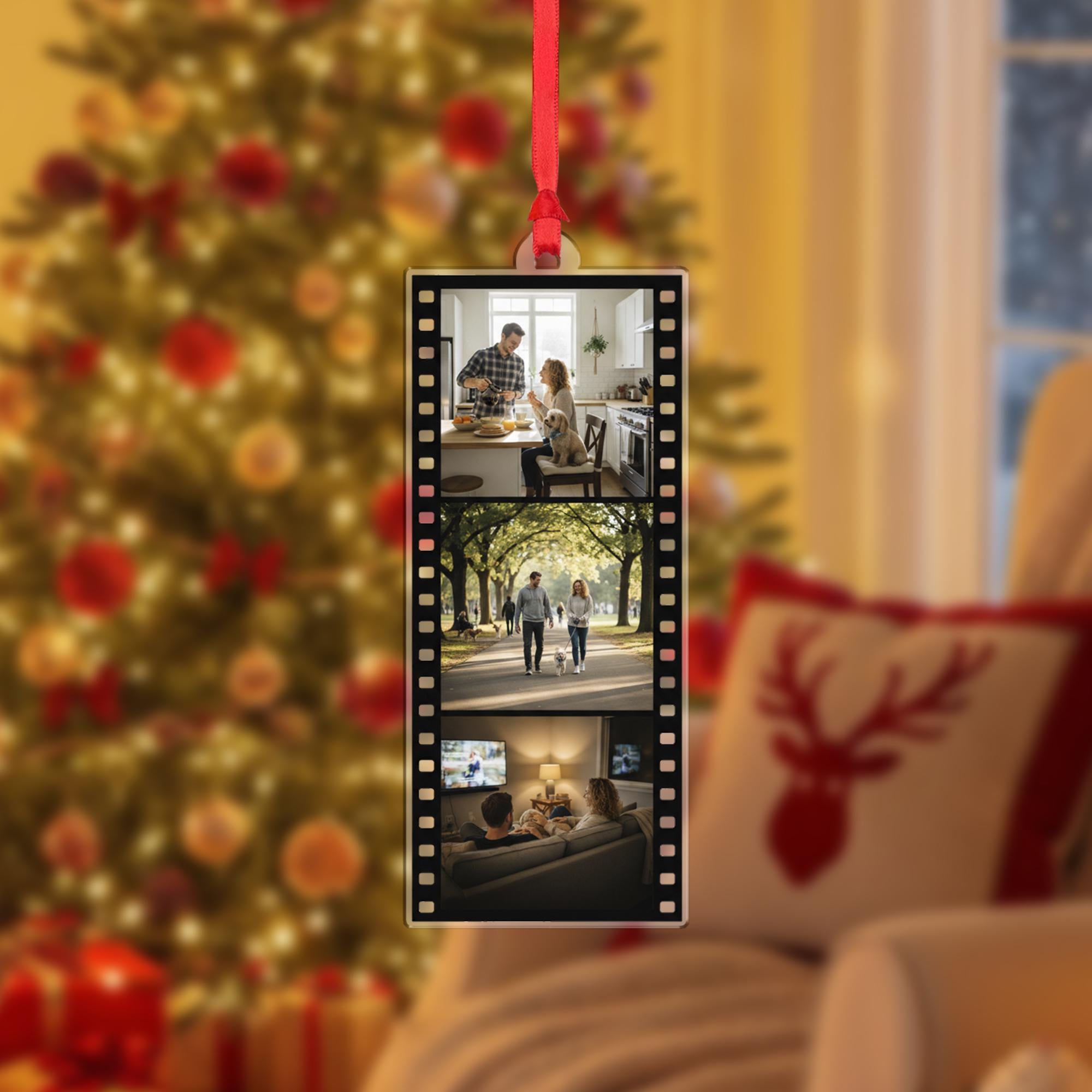 Photo Ornament – Personalized Film Strip Design with Custom Pictures