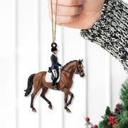 Personalized Equestrian Ornament, Custom Horse Rider Figurine, Christmas Tree Decoration