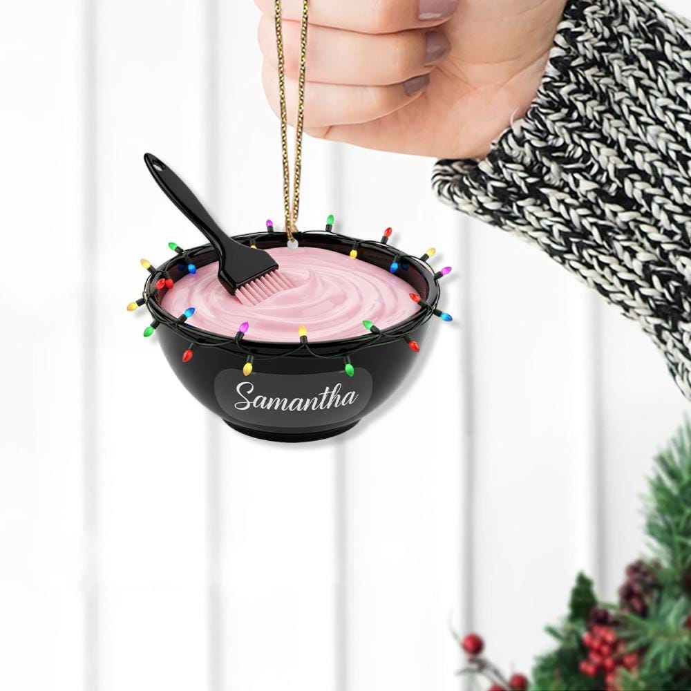 Personalized Hair Stylist Ornament, Custom Salon Tools with Scissors, Christmas Tree Decoration