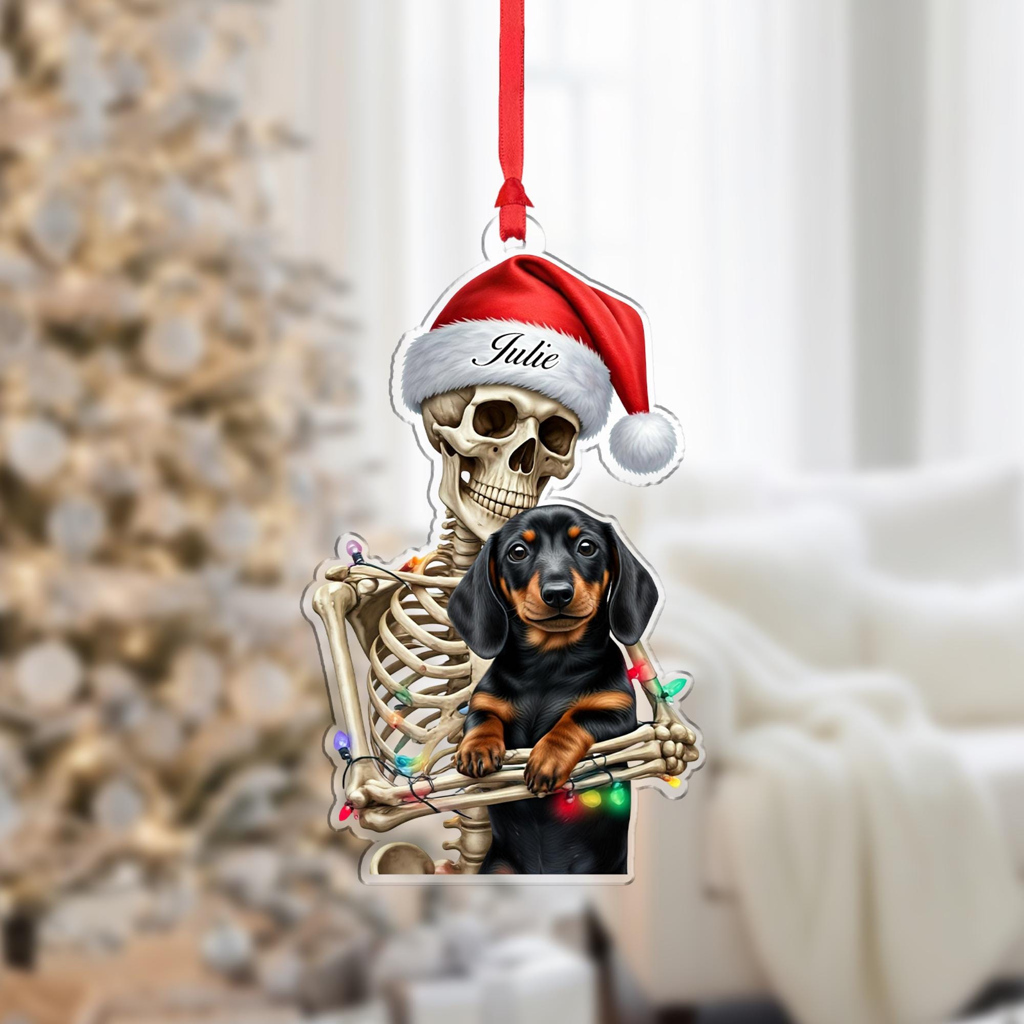 Custom Dog Breed Skeleton Ornament – Personalized Christmas Decor