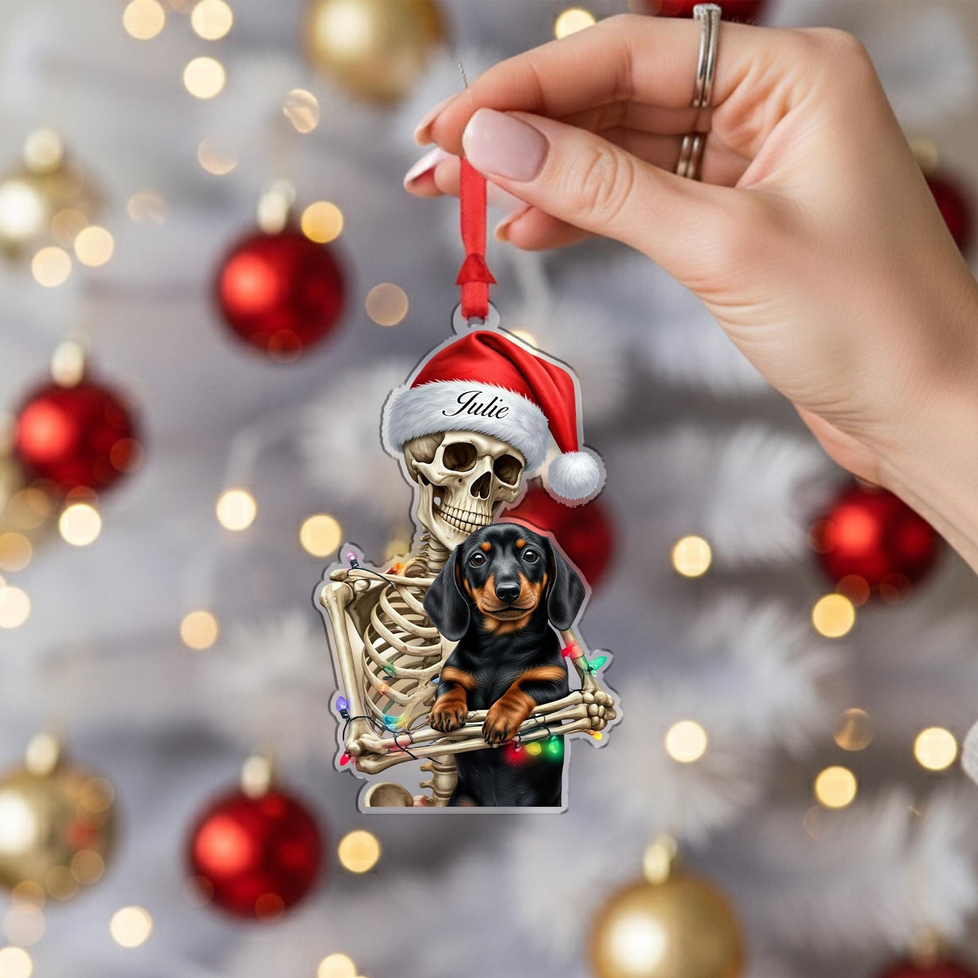 Custom Dog Breed Skeleton Ornament – Personalized Christmas Decor